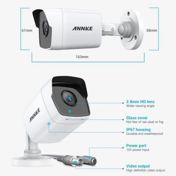 5MP Ultra HD CCTV-kamera, IP67-vejrbeskyttet, 100ft nattevision