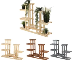 Multilevel træblomsterpotte RKB /95x116x25/ Naturlig