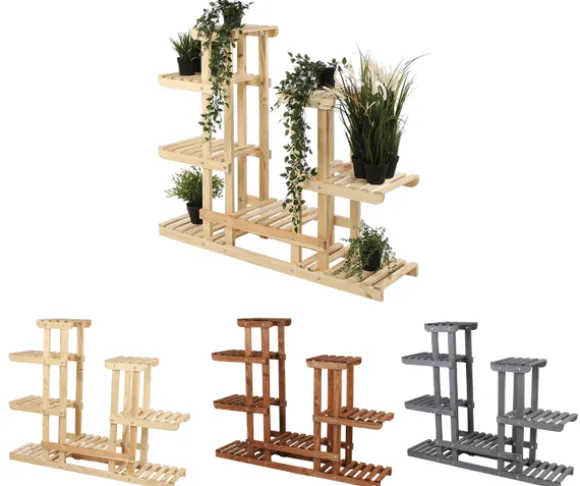 Multilevel træblomsterpotte RKB /95x116x25/ Naturlig