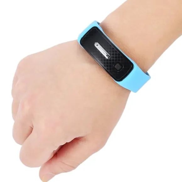 Myggeafvisende Armbånd USB Opladning Ultralyd Myggeafvisende Armbåndsur Blå