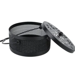 Myggespiralholder Metal Askeholder Rund Bærbar Spiral Røgelsesboks (Sort)