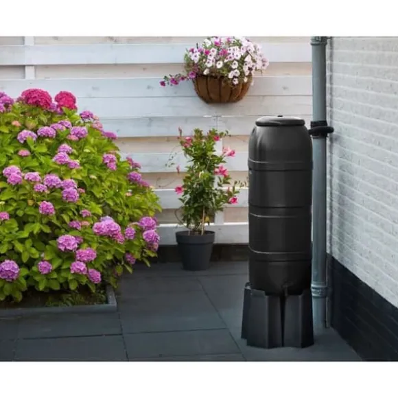NATURE Vattenuppsamlingssats - 100 liter - Kolumnform - Anti-UV-behandlad - Tillverkad i Europa - Svart