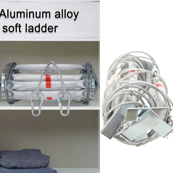 Nødsituation brandstige, 5m længde, 200kg belastningskapacitet, 2,35kg vægt, aluminiumlegering, kompakt design