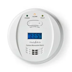Nedis Kulilte alarm | Batteri | Batteri levetid op til: 5 År | Hush / mute-funktion | Med testknap | 85 dB | Hvid