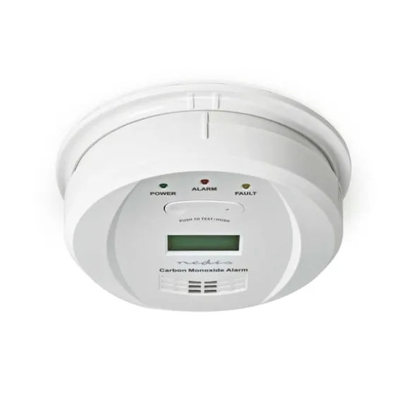 Nedis Kulilte alarm | Batteri | Batteri levetid op til: 5 År | Hush / mute-funktion | Med testknap | 85 dB | Hvid