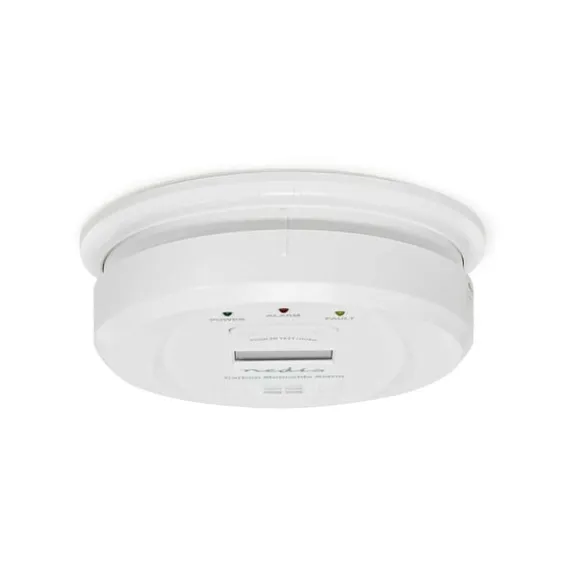 Nedis Kulilte alarm | Batteri | Batteri levetid op til: 5 År | Hush / mute-funktion | Med testknap | 85 dB | Hvid