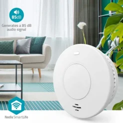 Nedis SmartLife Røgalarm | Batteri | Sensorlevetid: 10 År | EN 14604 | Maks. batteritid: 120 Måned | 85 dB | Hvid | 1 stk