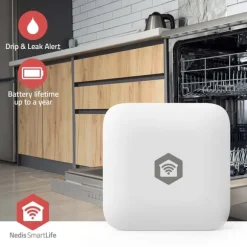 Nedis SmartLife Vand Detektor | Zigbee 3.0 | Batteri | Maks. batteritid: 12 Måned | Hvid