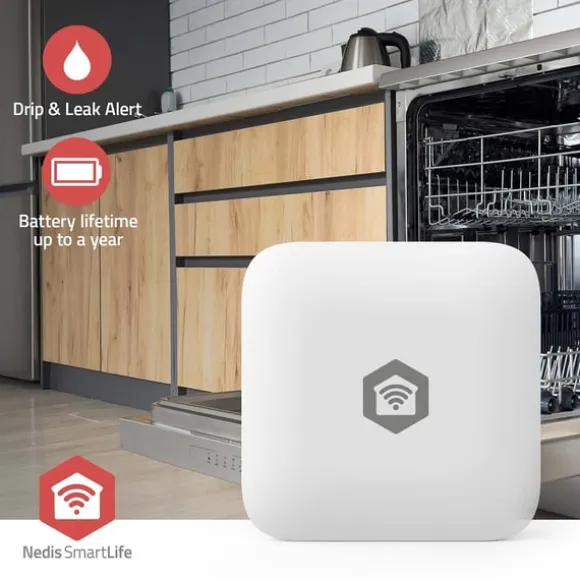 Nedis SmartLife Vand Detektor | Zigbee 3.0 | Batteri | Maks. batteritid: 12 Måned | Hvid