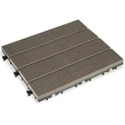 Nestable Tile Ibergarden Sort Træ Polyetylen Sammensat 30 x 2,6 x 30 cm