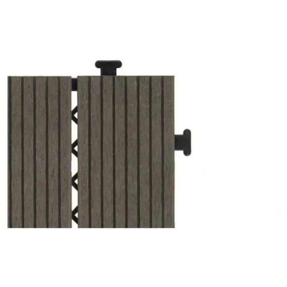 Nestable Tile Ibergarden Sort Træ Polyetylen Sammensat 30 x 2,6 x 30 cm