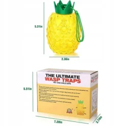 NoBzzz FÆLDE TIL HVEPSEFLUER 2 STK. GENBRUGELIG EFFEKTIV ANANAS
