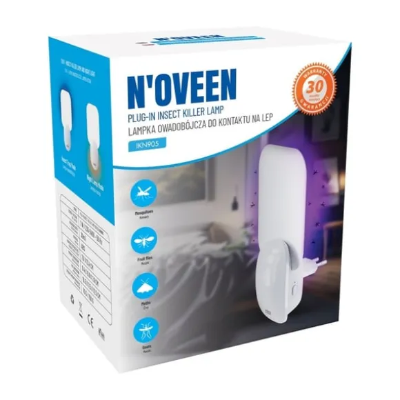 N'OVEEN IKN905 Selvklæbende insekticidlampe Hvid
