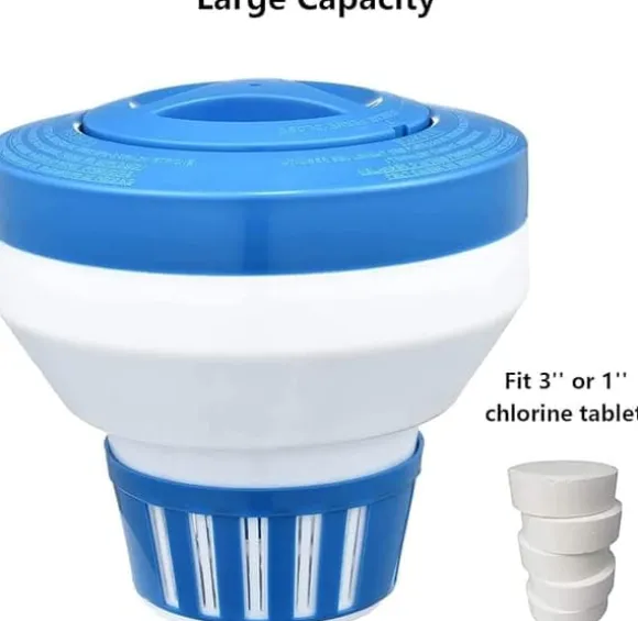 OBOSOE 19 cm klorfløjte, klordispenser - justerbar klordispenser til pool og spa (indendørs og udendørs)