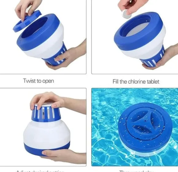 OBOSOE 19 cm klorfløjte, klordispenser - justerbar klordispenser til pool og spa (indendørs og udendørs)