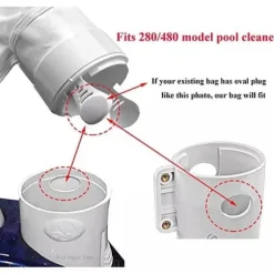 OBOSOE 2 Nylon Pool Filter Poser med Lynlås + 10 Sort Sponge Filter Dele - Reservedele til Polaris 280/480 Pool Robot