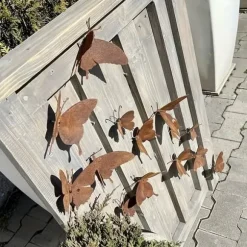 OBOSOE 15 stk rustik metal sommerfugl vægkunst - udendørs dekoration til have og hegn | Holdbar og nem at samle | Unik boligindretning