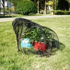OBOSOE alsidig foldbar havetunnel med PVC-ramme og net – beskyttelse af grøntsager og frugt, hønsehegn og skyggenet