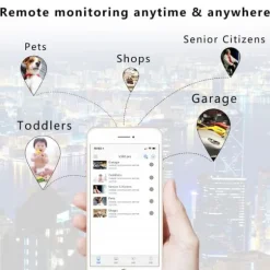 OBOSOE batteridrevet HD-sikkerhedskamera - Nattesyn og bevægelsesdetektering | Bærbar babyalarm til bil, hjem og kontor | WiFi-version