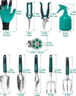 OBOSOE 11-delt haveværktøjssæt i aluminium – robust haveredskab med ergonomisk greb