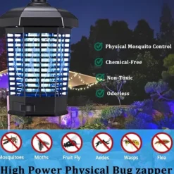 OBOSOE Electric Mosquito Killer – Kraftig insektdræber 4200V, myggefanger med ledning, vandtæt fluefanger til udendørs brug