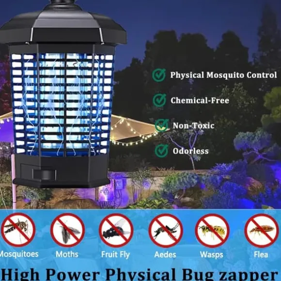 OBOSOE Electric Mosquito Killer – Kraftig insektdræber 4200V, myggefanger med ledning, vandtæt fluefanger til udendørs brug