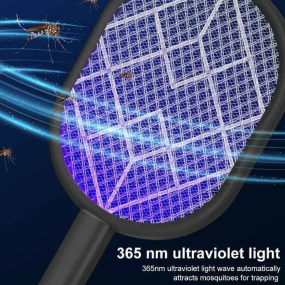 OBOSOE elektrisk myggeketcher, fluesmækker ketcher genopladelig bug zapper ketcher myggefælde lys genopladelig myggefælde lys
