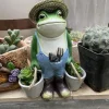 OBOSOE Frøstatue til Havedekoration - Antik Holding Blomsterpotter Til Gårdsdekoration - Dyr Samlerobjekt og Installerbar Håndværksharpiks