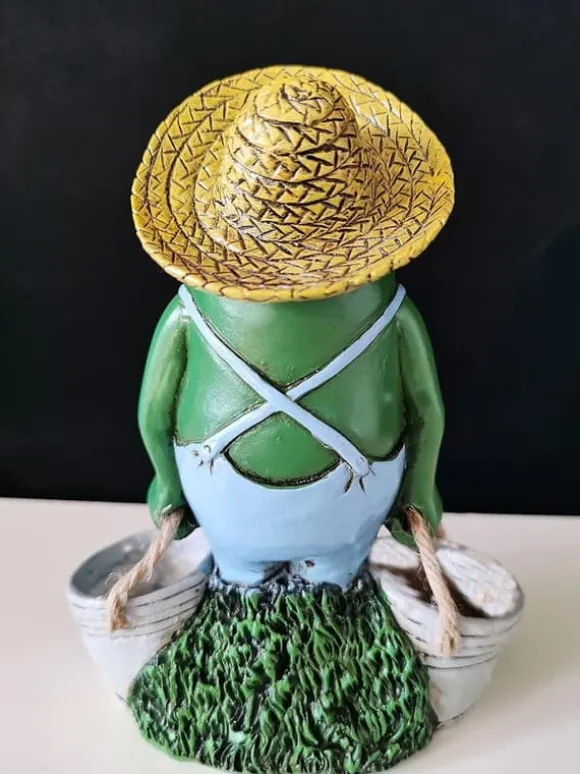 OBOSOE Frøstatue til Havedekoration - Antik Holding Blomsterpotter Til Gårdsdekoration - Dyr Samlerobjekt og Installerbar Håndværksharpiks