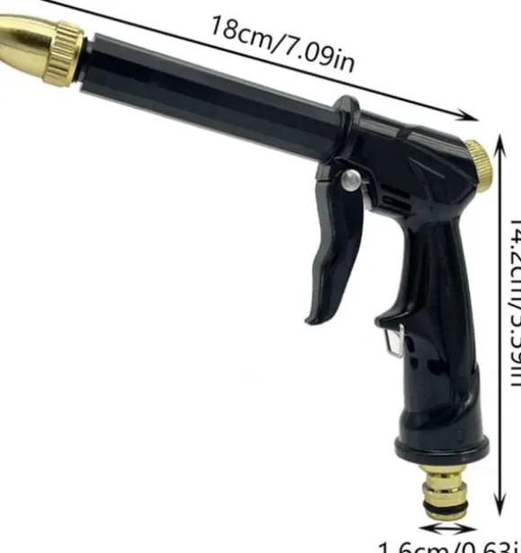 OBOSOE højtryksrensepistol, metalsprøjtedyse, metalbilvasksprøjtepistol, velegnet til haver og biler, bilvaskeværktøjer, vandpistol