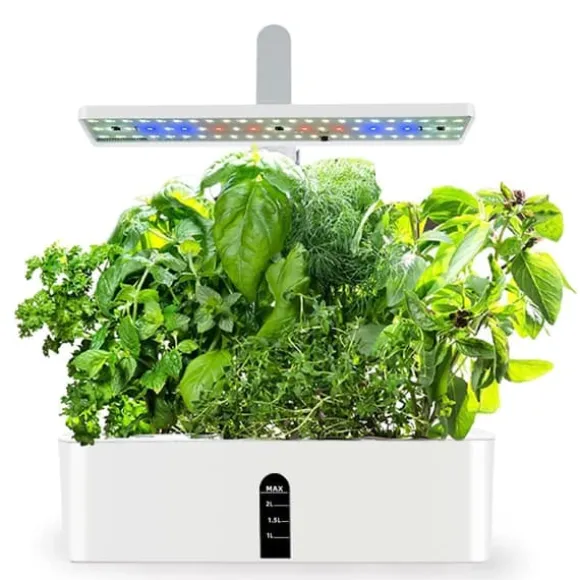 OBOSOE Hydroponisk Dyrkningssystem – Indendørs have med LED Grow Light & 16H Smart Timer