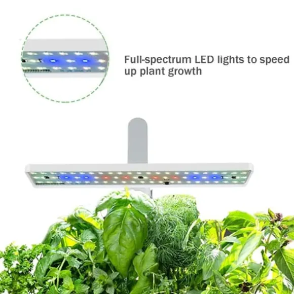 OBOSOE Hydroponisk Dyrkningssystem – Indendørs have med LED Grow Light & 16H Smart Timer