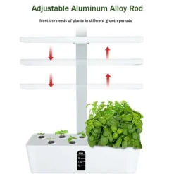 OBOSOE Hydroponisk Dyrkningssystem – Indendørs have med LED Grow Light & 16H Smart Timer