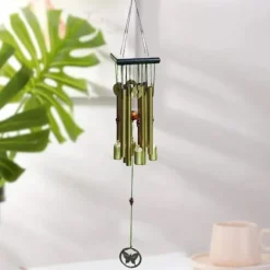 OBOSOE kobber sommerfugletræ og aluminium vindklokke 26 tommer – perfekt til terrasse og altan