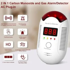 OBOSOE kombineret gas- og CO-detektor – Plug-in kuliltedetektorer til hjem, campingvogn, propan, metan