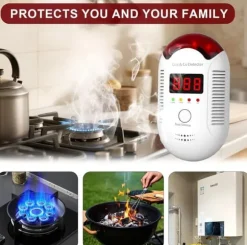 OBOSOE kombineret gas- og CO-detektor – Plug-in kuliltedetektorer til hjem, campingvogn, propan, metan