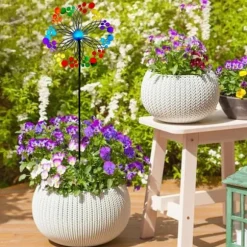 OBOSOE Metal Wind Chime – 3D Kinetisk Roterende Vindmølle til Have, Altan & Terrasse, Batterifri