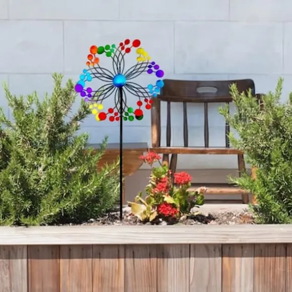 OBOSOE Metal Wind Chime – 3D Kinetisk Roterende Vindmølle til Have, Altan & Terrasse, Batterifri