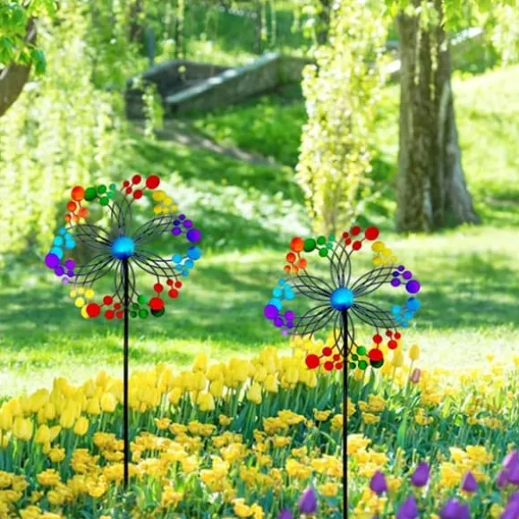 OBOSOE Metal Wind Chime – 3D Kinetisk Roterende Vindmølle til Have, Altan & Terrasse, Batterifri