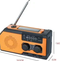 OBOSOE Nødradio Håndsvingsradio 5000mAh med solcelle & NOAA, vejrradio med LED lommelygte til camping