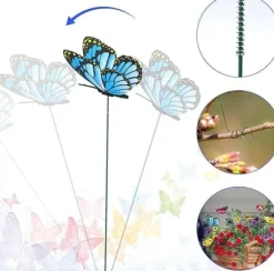 OBOSOE 50-Pack 3D sommerfugl havedekoration – vandtæt PVC blomsterpind ornamenter til udendørs brug