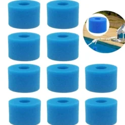OBOSOE 10-pak filterpatroner type S1 – Genanvendelige skumfiltre til Intex Pure Spa & Hot Tub