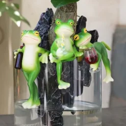 OBOSOE 3-pak frøfigurer Pot Dekoration – Havedekoration / Altandekoration / Udendørs dekoration