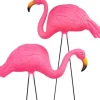 OBOSOE 2-pak lyserøde flamingo havepynt – 60 cm plastikstatuer til udendørs dekoration