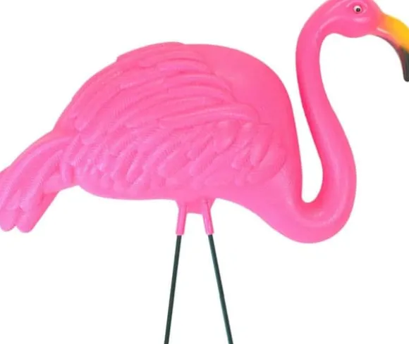OBOSOE 2-pak lyserøde flamingo havepynt – 60 cm plastikstatuer til udendørs dekoration