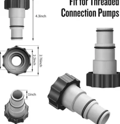 OBOSOE 2-pak poolslangeadapter til Intex-pumper – poolslangeadapter passer til 32/38 mm indvendigt gevind