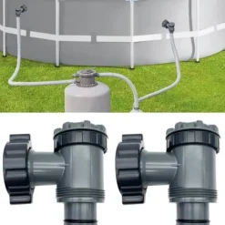 OBOSOE 2-pak slangekoblinger med vandstop – til 1,5" poolslange – velegnet til filterpumper