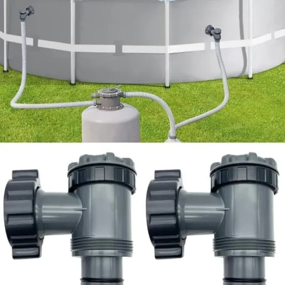 OBOSOE 2-pak slangekoblinger med vandstop – til 1,5" poolslange – velegnet til filterpumper