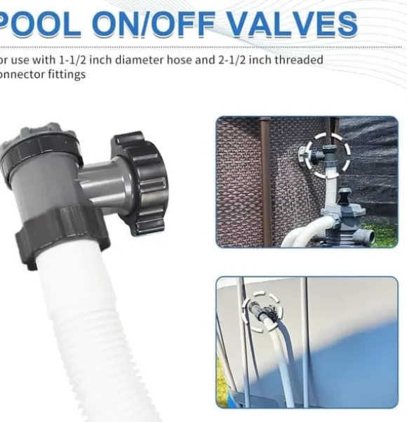OBOSOE 2-pak slangekoblinger med vandstop – til 1,5" poolslange – velegnet til filterpumper