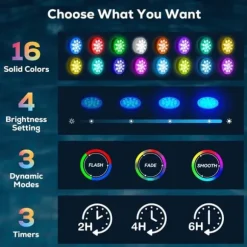 OBOSOE poolbelysning 2-pak genopladelige LED undervandslamper, IP68 vandtæt med fjernbetjening – til pool, spa og fest
